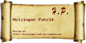 Holzinger Patrik névjegykártya